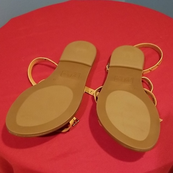 Preowned J. Crew Cross Strap Sandals Studded Leather - Picture 4 of 5